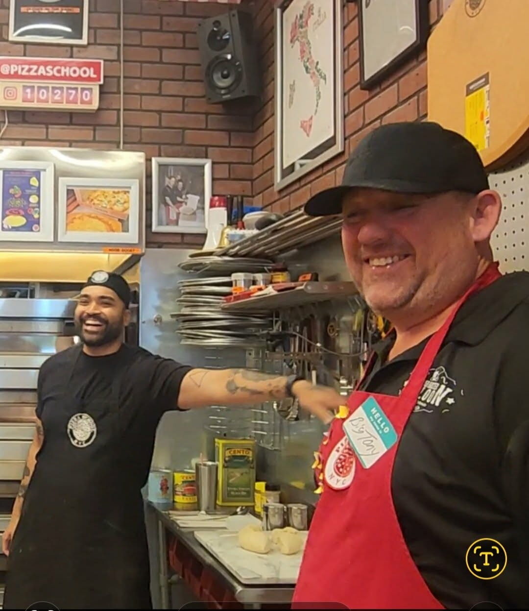 The Mad Hatter Saloon owner and kitchen crew preparing pizza dough in Cascade, CO